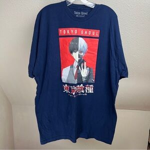 TOKYO GHOUL Dark Blue Tee with Short Sleeves. Size 2XL